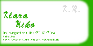 klara miko business card